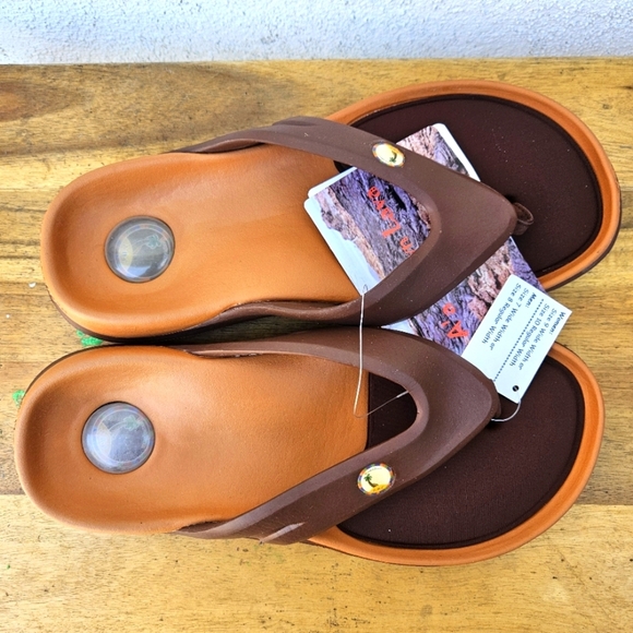 Hawaiian Jellys Ultra Comfort A'a Brown Lava Unisex  Men's 8 - Picture 4 of 16